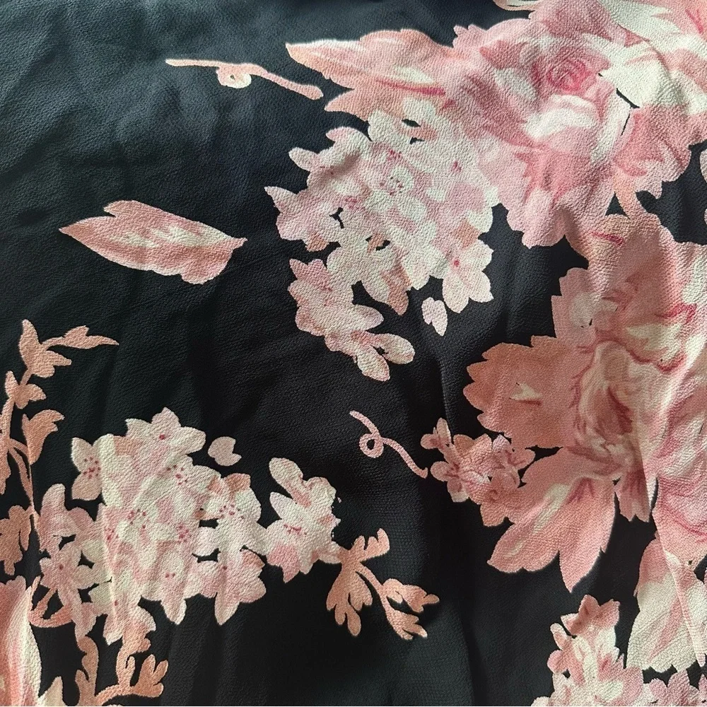 Vintage Y2K Floral Black Flowy Maxi Dress Whimsigoth Resort Formal Evening Bloom - Picture 15 of 15